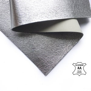 ZILVER vel echt leer 6 x 6 / 8 x 10 / 12 x 12 / 12 x 18 / 18 x 24 klassiek folie zilver lamsvacht stukjes 2oz/0,8 mm metallic PUUR ZILVER 688
