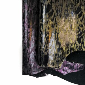 Glänzendes Leder mit Funkelndem Druck/ EchtlederMaterial/ Wähle deine Farbe aus, echten Tierlederstücken , NIGHTSKY 1283, 2.25 oz Bild 2