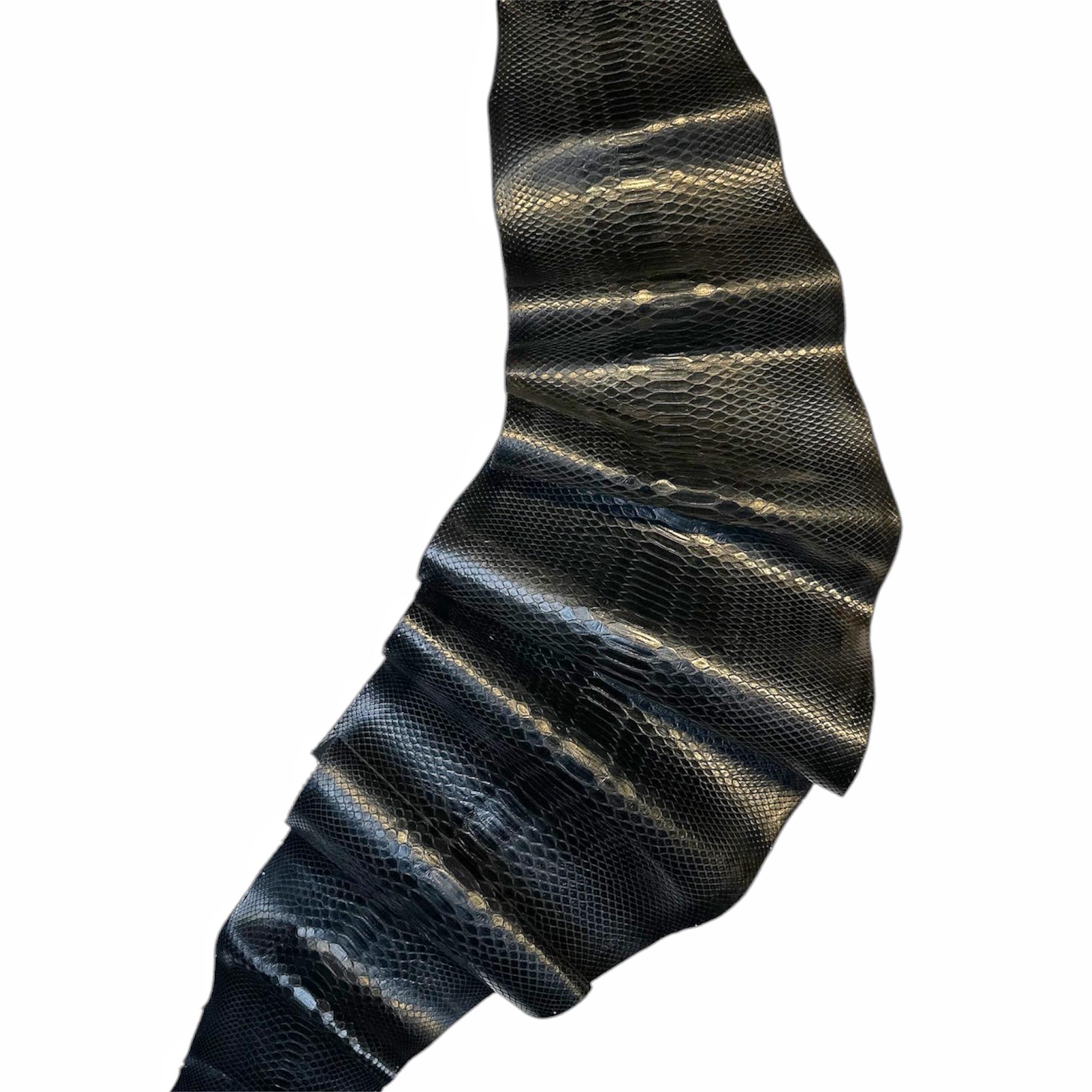 Real Shiny Black Python Hides Genuine Snakeskin Leather Real Scale ...