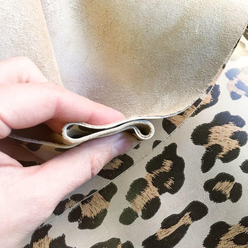 Jaguar Print Genuine Sheep Leather Hides Leopard Animal Skin for crafting, Natural fabric material JAGUAR, 732 2.5 oz image 6