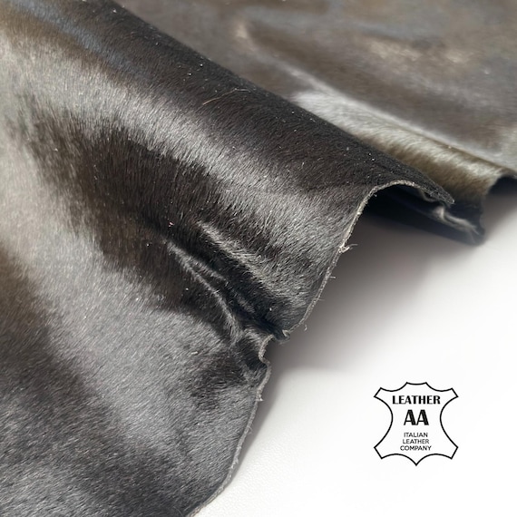 Dark Khaki Pony Hair Real Leather Hide 4, 5, 6 sqft Hair-On Leather 0.7-0.8mm (1.75-2oz)