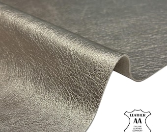 Light Gold Metallic Lambskin Leather 4, 6, 7, 8 sqft Thin Pieces 0.5mm (1.25oz) Champagne Gold 1724