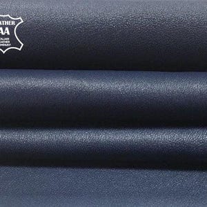 BLUE elastic fabric Denim blue stretch leather Genuine lamb skin sheets Soft lamb skin Blue leather material for sewing JEANS BLUE 668 0.7mm