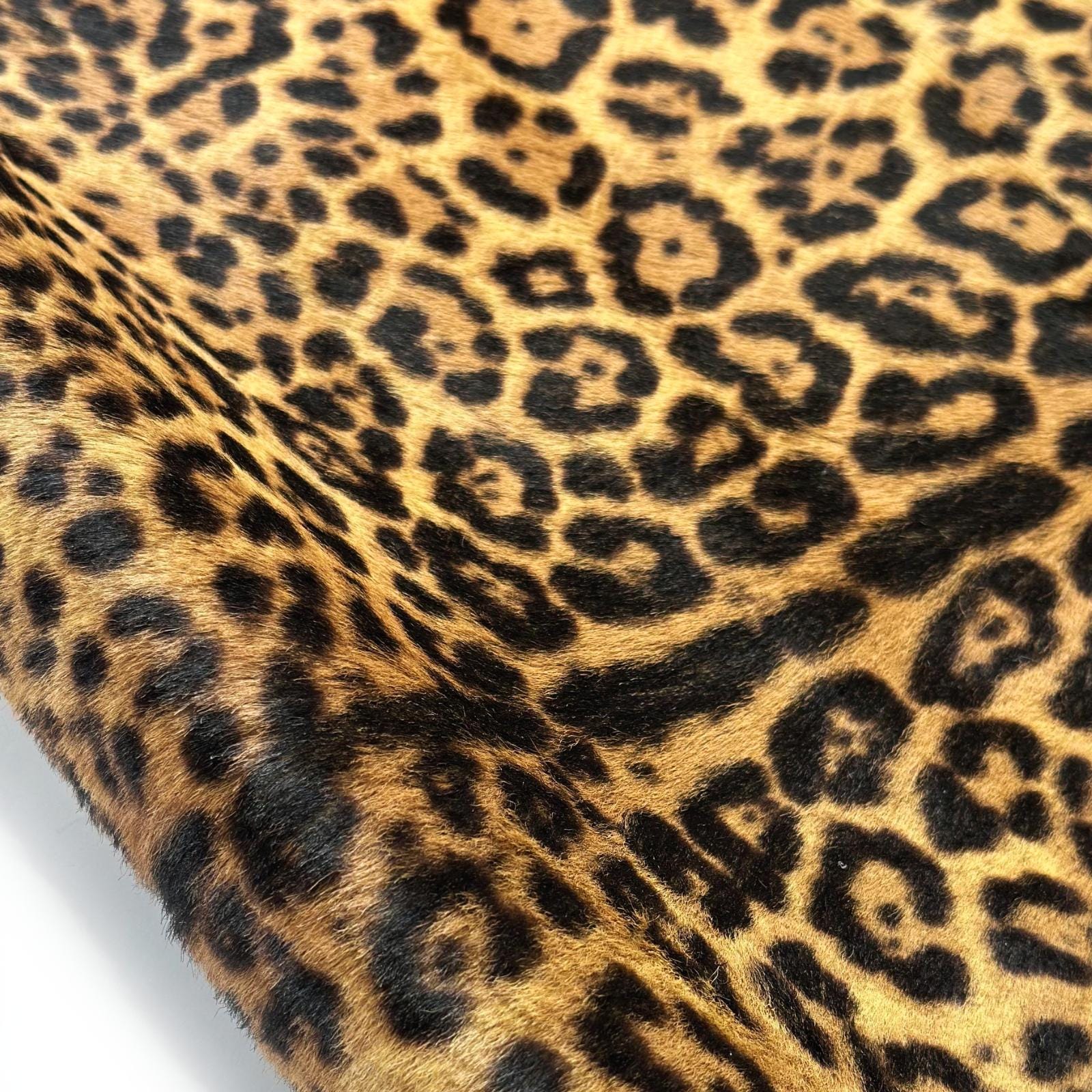 Soft Long Hair Pony Leather 6, 7, 8, 9 sqft (0.58-0.95 m2) With Jaguar Print Thick Genuine Animal Skins 1.2-1.3mm/3-3.25ozPONY 1610
