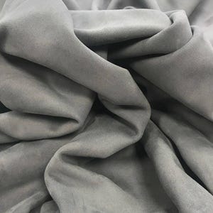 GRAY genuine suede Italian Lambskin suede natural sheep suede light gray genuine leather fabric for crafts, lining TRADEWINDS 278 0.6mm image 7