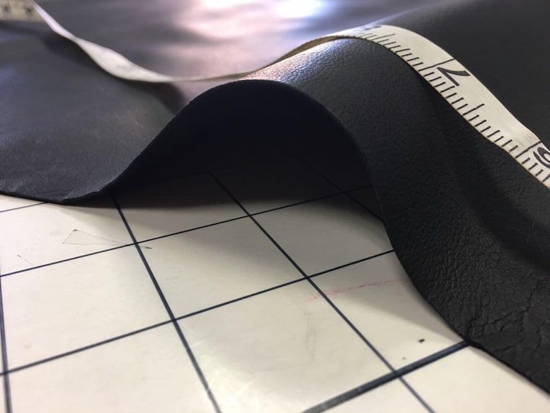 Black Lambskin Leather 5, 6, 7 sqft (0.56-0.76m2) Natural Sewing Animal Hides Italian Quality Leather For Crafts 0.5mm/1.25oz JET BLACK 516 image 4