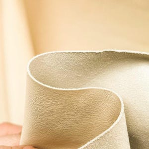 Beige Thin Real Leather Hides Aniline Leather The Most Natural Fabric Highest Quality Grade PISTACHIO SHEL 1118 / 0.5 mm/ 1.25 oz image 6