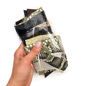 Retales de edición limitada Verde bosque 200 gr // 7 oz Negro Marrón Verde Beige Estampados en relieve Cocodrilo Serpiente Charol Ante 0,9-1,3 mm