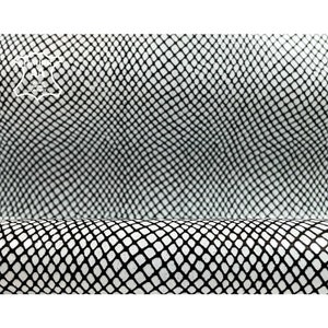 Schwarz-Weiße Reptil Print Lederstücke / 4 - 5 sqft // 0.40 - 0.5 m2 / Echtes Lammleder / KING SNAKE, 1151, 0.9 mm/2.25oz