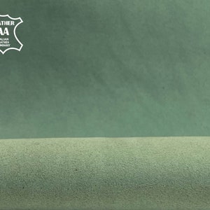 Pastel GREEN Suede material //Genuine Lambskin //Velour suede material //Real animal skin hide// BERYL GREEN, 353, 1.1 mm