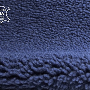 Soft Short Fur Shearling // Thin Italian Lambskin Hides // Backside Suede // Warm Teddy Coat Fabric // Blue Shearling, 1408, 1.4mm/3.5oz
