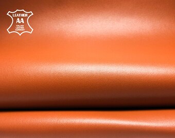 Brick ORANGE Leather Hides // Lambskin Sewing Material // DIY Pieces // Fall Season Jacket Colors // Autumn Glaze 999, 0.9 mm/ 2.25 oz