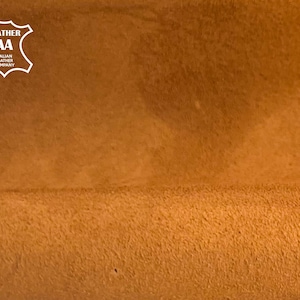 Vera pelle scamosciata marrone / Materiale morbido e sottile in velluto / Pelli in pelle per cucire / Pezzi in pelle fai da te / Pecan arrosto 921 0,5 mm/ 1,25 oz