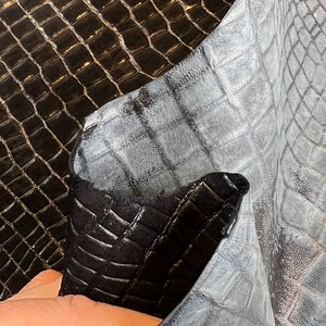 Black SUEDE With Animal Skin Texture Dimensional Embossing / 4 - Etsy