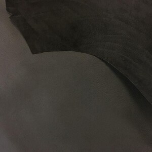 Black Lambskin Leather 5, 6, 7 sqft (0.56-0.76m2) Natural Sewing Animal Hides Italian Quality Leather For Crafts 0.5mm/1.25oz JET BLACK 516 image 6