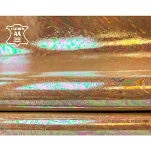 Cuir effet pétrole rose // Diverses couleurs métalliques sur le cuir// Impression feuille à l'huile // 4 - 6 pieds carrés // Rose essence, 1023, 0,8 mm/2 oz