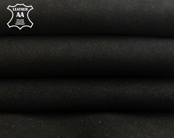 Suede Leather Sheets | BLACK | Genuine Lambskin | Soft & Supple | 2oz/2.5oz | Sewing and Crafting Material