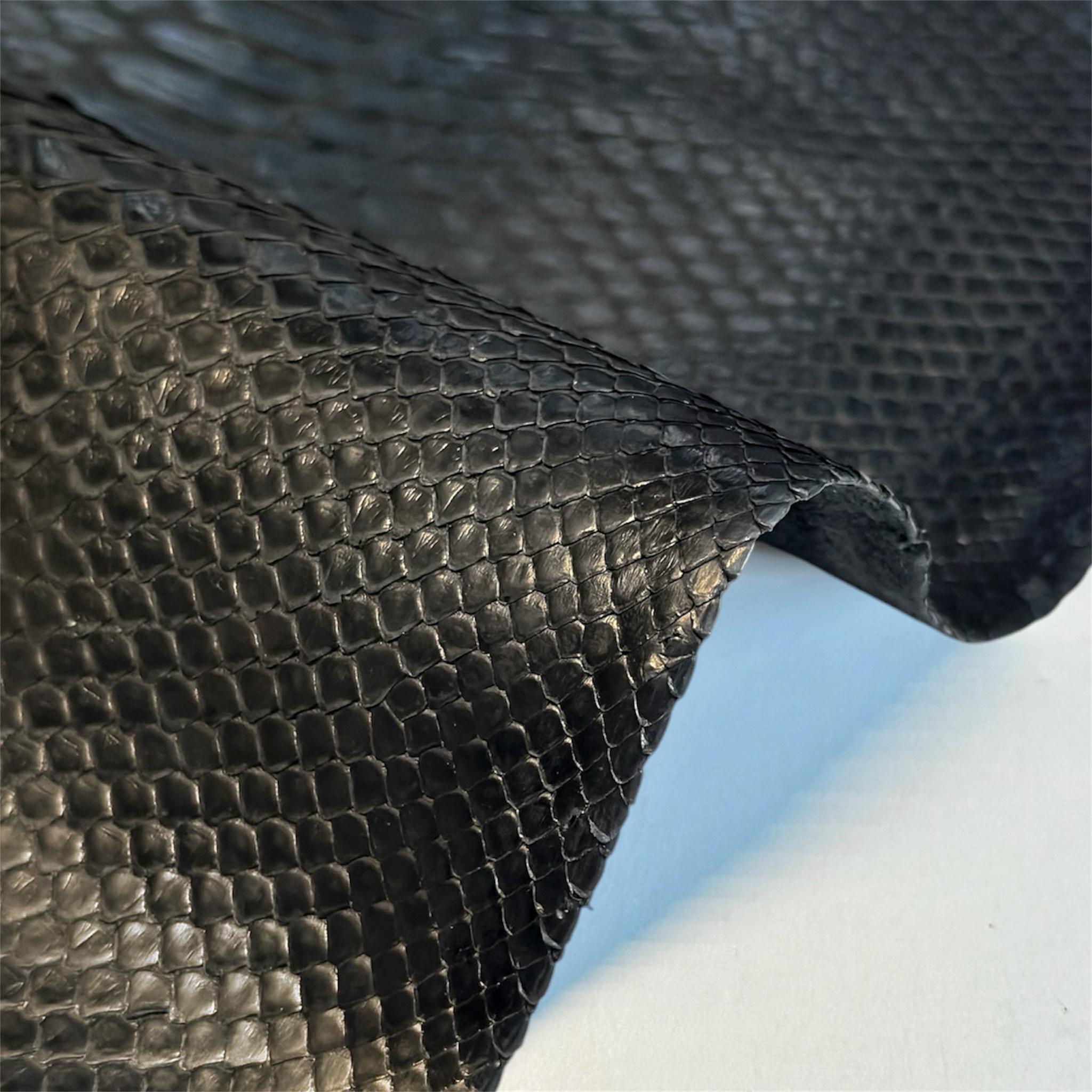 Real Shiny Black Python Hides Genuine Snakeskin Leather Real Scale ...