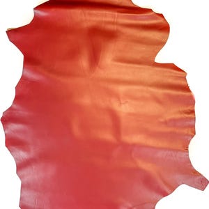 Dark RED Leather Material Pieces Genuine Sheepskin Hides 3 - 5 sqft // 0.28 - 0.5 m2 Thick Italian Leather 0.9mm/2.25oz RED PEAR 223 image 9