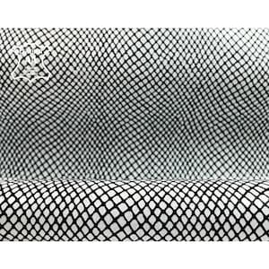 Black & White Reptile Print Leather Pieces / 4 - 5 sqft // 0.40 - 0.5 m2 / Genuine Lambskin Leather / KING SNAKE, 1151, 0.9mm/2.25oz