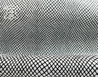 Black & White Reptile Print Leather Pieces / 4 - 5 sqft // 0.40 - 0.5 m2 / Genuine Lambskin Leather / KING SNAKE, 1151, 0.9mm/2.25oz
