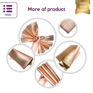 High Quality Italian Genuine Metallic Snake Hide Leather Sheets | Rose Gold | Choose Your Size | Snake Print Leather Sheets image 5
