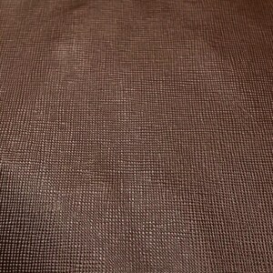 Dark Brown Leather Fabric // Saffiano // Real Animal Leather // Beige Cross-Hatch Pattern Technique // Dark Brown Saffiano, 1075, 0.7mm image 9