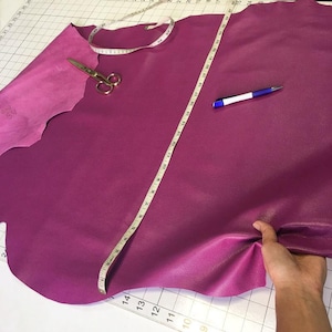 Purple Pebbled Leather Hides //Genuine Violet Sheep skins //Textured Dark Pink Lambskin Leather pieces// PURPLE WINE 823, 0.8mm/ 2.oz image 9
