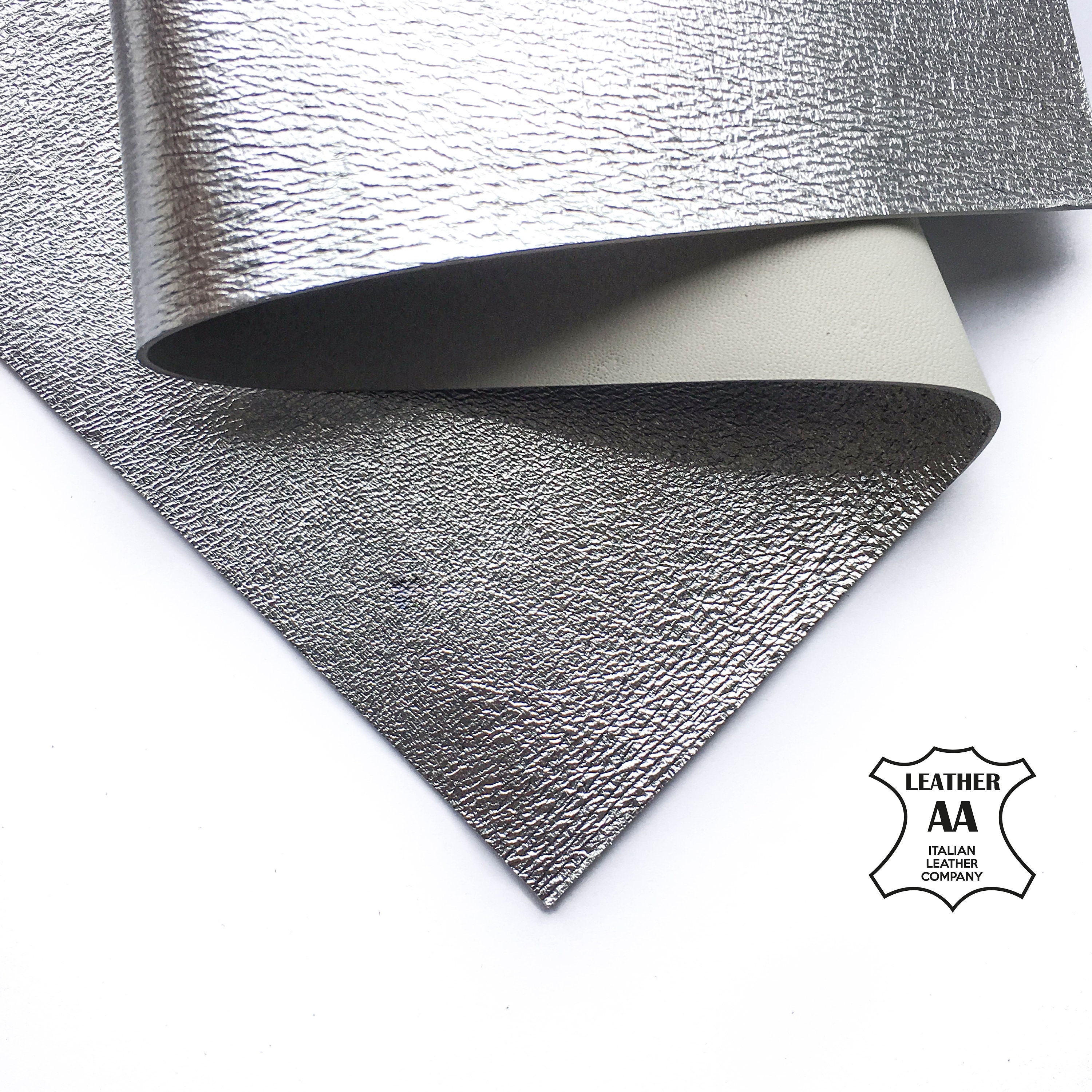  Real Pure Silver Metallic Leather: Genuine Shiny Leather  Material for Sewing, Crafting and Jewelry Making (Pure Silver, 12x12In/  30x30cm) : Clothing, Shoes & Jewelry