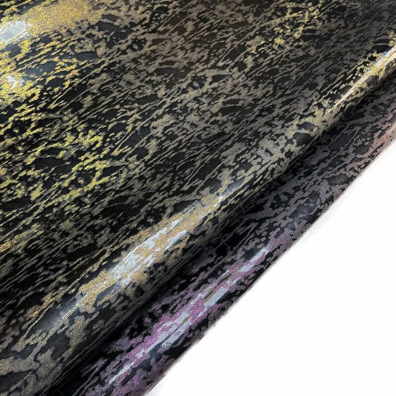Glänzendes Leder mit Funkelndem Druck/ EchtlederMaterial/ Wähle deine Farbe aus, echten Tierlederstücken , NIGHTSKY 1283, 2.25 oz Bild 5
