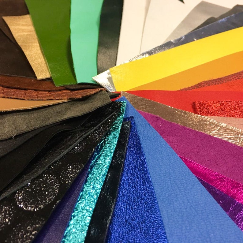 MIX Leather Scraps Colorful leather fabric pieces Precut DIY leather scrap packs Genuine leather fabric Earring material Napa/suede/Print image 7