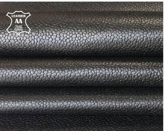 Textured BLACK Leather Sheets // Real Pebbled Leather Fabric 