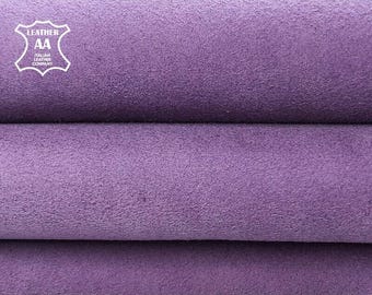 Violett mocka // Äkta fårskinn i velour // Mjuka sömnadsdelar // Lila mockatyg // 2,75 oz/1,1 mm Dusk Violet 916