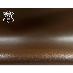 Brown Leather // Real Animal Leather // Shiny Sewing Material // 4.5 - 6 sqft // 0.44 - 0.61 m2 // Potting Soil, 1163, 0.9mm/2.25oz