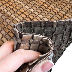Braided Brown Lambskin Leather 39 x 24 in or 20 x 24 in Sheets Thick Rectangle Leather Unique Laser Cut Sheepskin ~1mm/2.5oz image 9