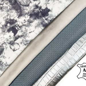 Limited Tie Dye en Crocodile Embossed Print Metallic Bundel van 4 volledige huiden / / Premium Italiaans leer / / GRATIS Express Delivery inbegrepen / /