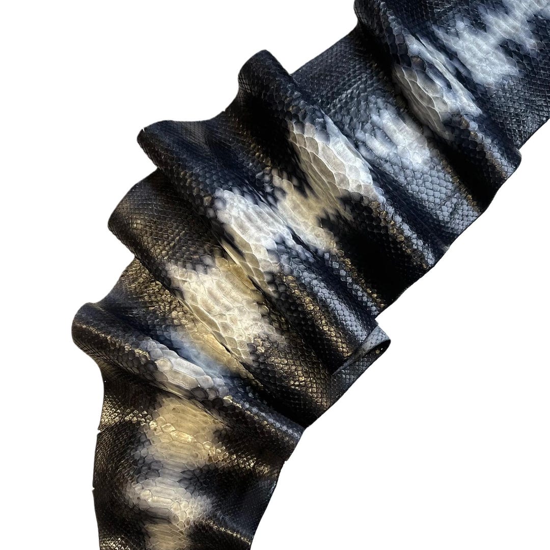 Blue White Real Python Leather Skin Thin Python Hide 0.5-0.7 Mm (1.25-1 ...