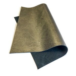 BRASS Metallic Leather Sheets 6x6/8x10/12x12/18x24 inch Genuine Metal leather scraps for craft 2.5oz/1.0mm Dark Gold Leather Piece BRASS 650 image 6