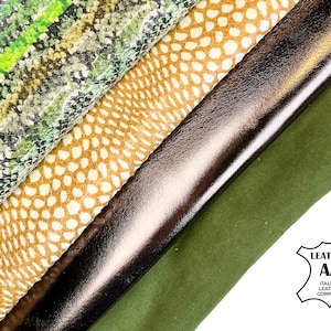 GROENE dierenprint lasergesneden bronzen metallic mos suède bundel van 4 lamshuiden / GRATIS express levering / 3,5 - 6 sqft / 1,75-2,25 oz