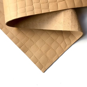 Crocodile print VEG TAN Sheets 6x6 / 8x10 / 12x12 / 12x18 / 18x24 Natural Vegetable Tanned Leather Scraps  2.5oz/.0mm tanned tooling leather