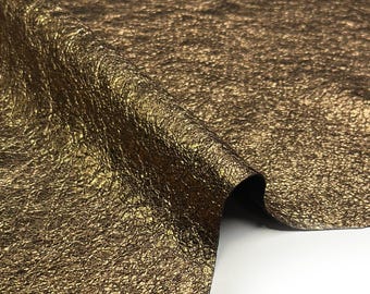 Bronze Metallic Lambskin Leather 4, 5, 6 sfqt Textured Crunchy 0.6mm (1.5oz) Bronze 1730