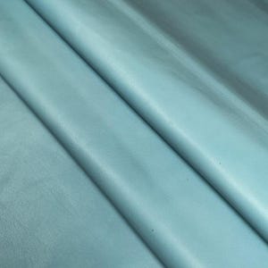 Light Blue Real Leather Hides // Handbag and Accessories Material // 7 - 9 sqft// Natural Fabric // Milky Blue, 1117, 0.5 mm image 3