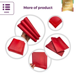 Fogli di pelle di vitello rossa lucida 6x6 / 8x10 / 12x12 / 12x18 / 18x24 // Pelle di vitello genuina spessa // Tessuto morbido // American Beauty, 1398, 1,2 mm/3 oz immagine 5