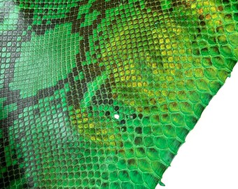 Bright Green Genuine Pythons Leather Full Skins 75cm // Tf and