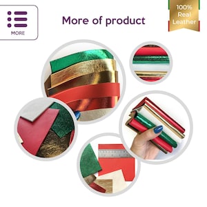 NEW Xmas theme leather sheets Real leather pieces for DIY Christmas theme fabric Real leather material Shiny leather pieces for handcrafting image 6