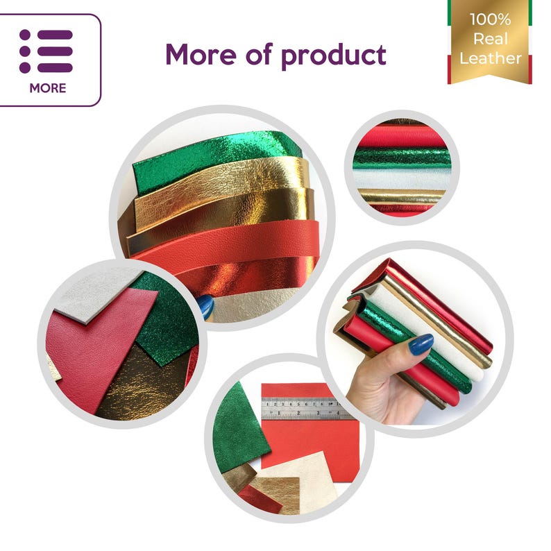 NEW Xmas theme leather sheets Real leather pieces for DIY Christmas theme fabric Real leather material Shiny leather pieces for handcrafting image 6