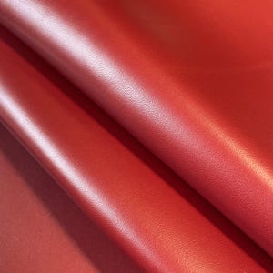 Dark RED Leather Material Pieces Genuine Sheepskin Hides 3 - 5 sqft // 0.28 - 0.5 m2 Thick Italian Leather 0.9mm/2.25oz RED PEAR 223 image 3
