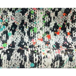 Bunte Schlangen Print Lederstücke // Echte Lammlederhäute // Animal Print Leder // SPLASHED SCHLANGE 1331, 1.0 mm / 2.5 oz