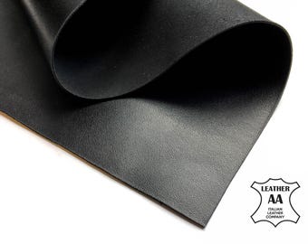 Black COW Sheets 6x6 / 8x10 / 12x12 / 12x18 / 18x24 For Crafts // Genuine Calf Leather Scrap 679 // Thick Top Grain Pieces 3oz/1.2mm