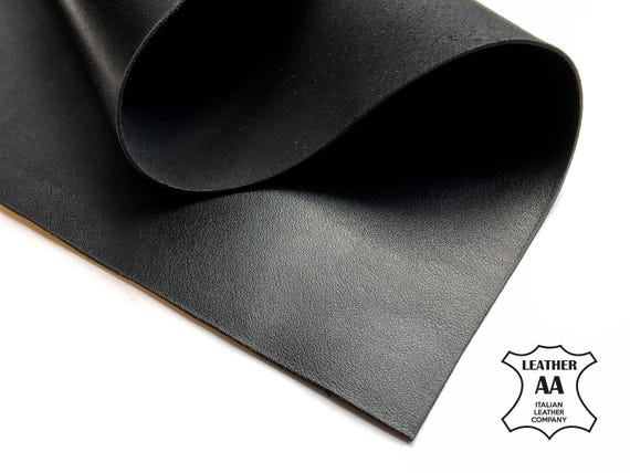 Black COW Sheets 6x6 / 8x10 / 12x12 / 12x18 / 18x24 For Crafts // Genuine Calf Leather Scrap 679 // Thick Top Grain Pieces 3oz/1.2mm